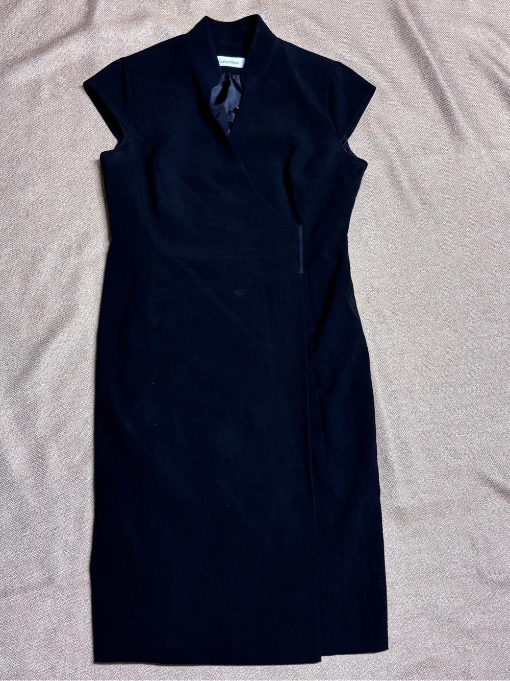 Classic Black Cap-Sleeve Sheath Dress